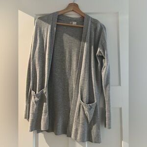 Gray Open Front Women's Sweater